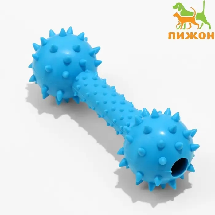 Жевательная игрушка для собак &laquo;Грозная гантель&raquo;, 15&times;5 см, синяя