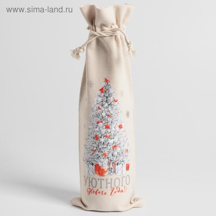 Мешок с термонаклейкой «Уютного Нового года», 13 х 31 см +/- 1.5 см Мешок с термонаклейкой «Уютного Нового года», 13 х 31 см +/- 1.5 см