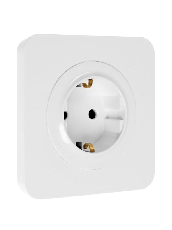 Розетка одноместная, серия  Розетка одноместная, серия "Circular", 16 А, скрытая, с з/к, белая