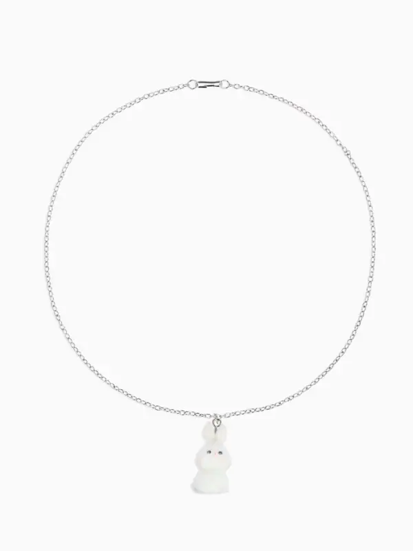 Кулон детский &laquo;Выбражулька. Кролик&raquo;, белый в серебре