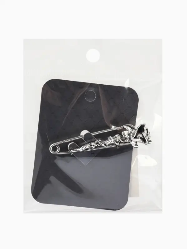 Булавка &laquo;Цветок&raquo; роза, L=5см, цвет чернёное серебро