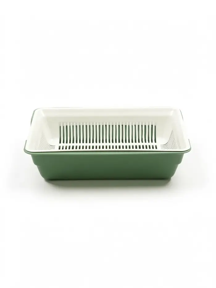 Туалет для кошек глубокий, 36&times;25&times;9 см, с сеткой, белый, мятный