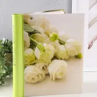 Фотоальбом 20 магнитных листов 23X28см, "Белые розы",пер-т внутр.спираль