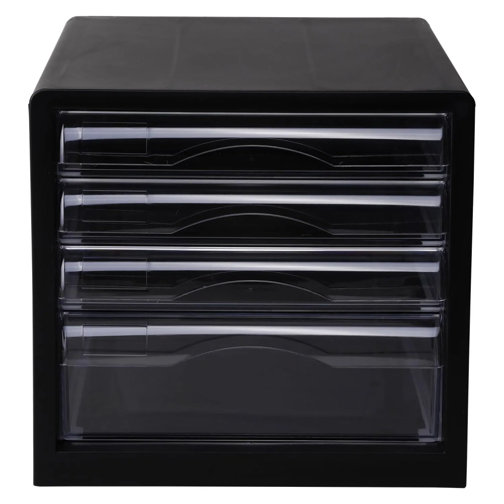 Бокс с выдвижными лотками Deli E9774, 4 выдвижн лотка черный