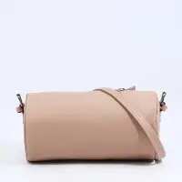 Сумка женская кросс-боди на молнии, 22&times;11.5&times;11.5 см, однотонная, бежевая