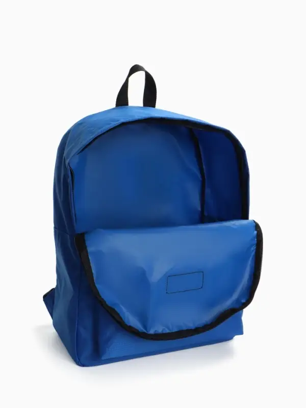 Рюкзак молодёжный на молнии, с карманом, однотонный, размер 29&times;12&times;39 см, синий