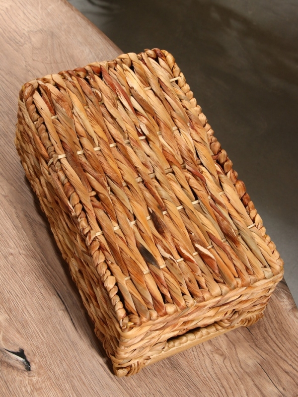 Корзина плетеная 36x21x15 см, водный гиацинт