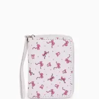 Кошелёк на молнии, 12&times;1.5&times;9 см, с принтом, белый/розовый