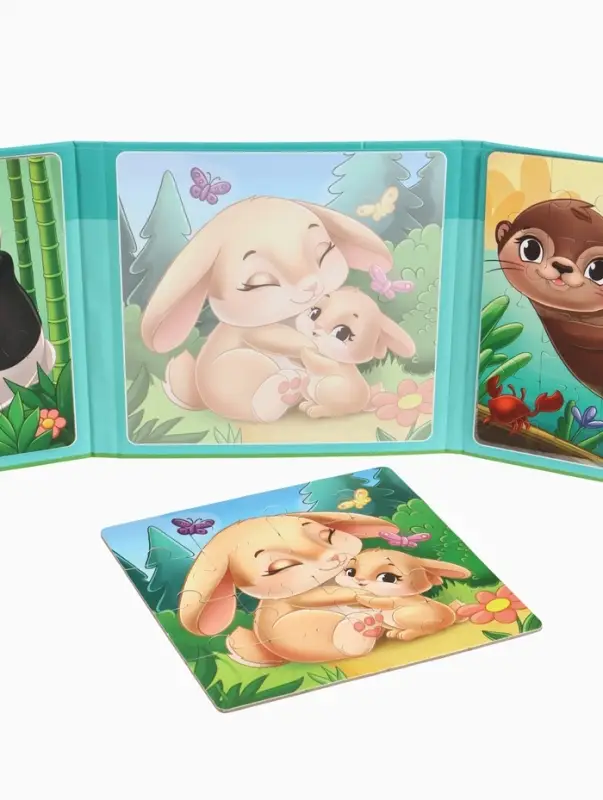 Магнитные пазлы для малышей &laquo;Мамы и малыши&raquo;, книга 3 в 1, Крошка Я