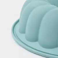 Форма для выпечки Доляна &laquo;Немецкий кекс. Завиток&raquo;, силикон, d=20 см, внутренний d=18.5 см, голубой, сиреневый