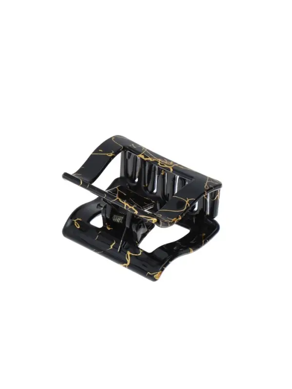 Краб для волос "Классик" прямой, 5,5х4 см, чёрно-золотой