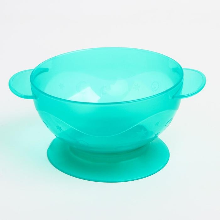 Набор детской посуды, 3 предмета: миска на присоске 330 мл, крышка, ложка, от 5 мес., цвета МИКС Набор детской посуды, 3 предмета: миска на присоске 330 мл, крышка, ложка, от 5 мес., цвета МИКС