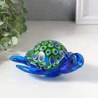 Сувенир стекло "Черепашка калейдоскоп" под муранское стекло 10,5х13,5х7 см