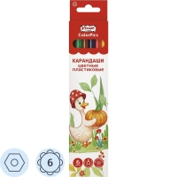 Карандаши цветные 6цв. 6-гран пласт.корпус