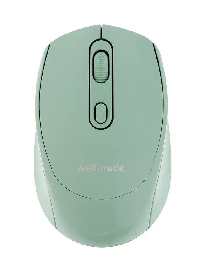 Мышь WELLMADE M03, беспроводная, оптическая, 1200 dpi, зеленая
