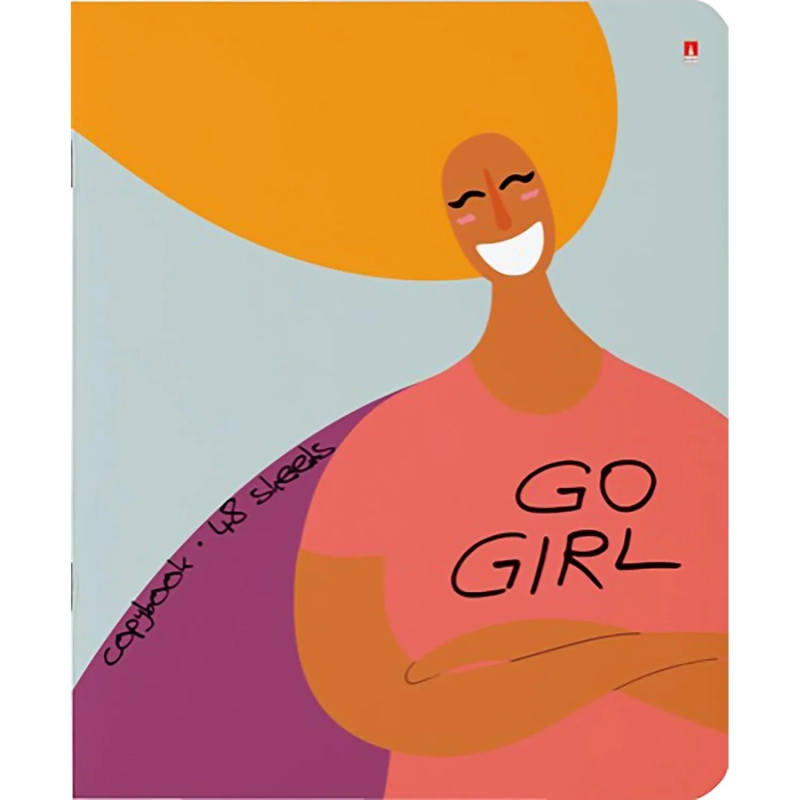 Тетрадь общая А5 ,48л, клетка,скрепка, ДЕВУШКА-УЛЫБКА, 5шт в уп,7-48-1067/5