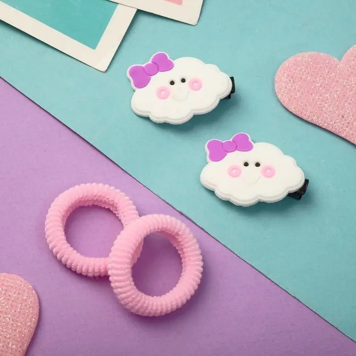 Набор для волос Набор для волос "Ариадна" (2 резинки, 2 зажима) облачко