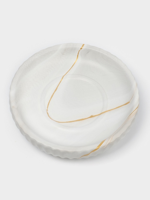 Набор для ванной "Мрамор" 4 предмета (дозатор для мыла, 2 стакана,  мыльница)