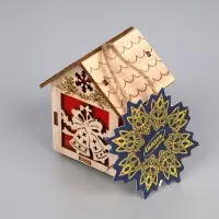 Ёлочная игрушка &laquo;Домик с колокольчиками&raquo;, 8&times;5&times;6 см, 1 LED, от батареек, свечение тёплое белое