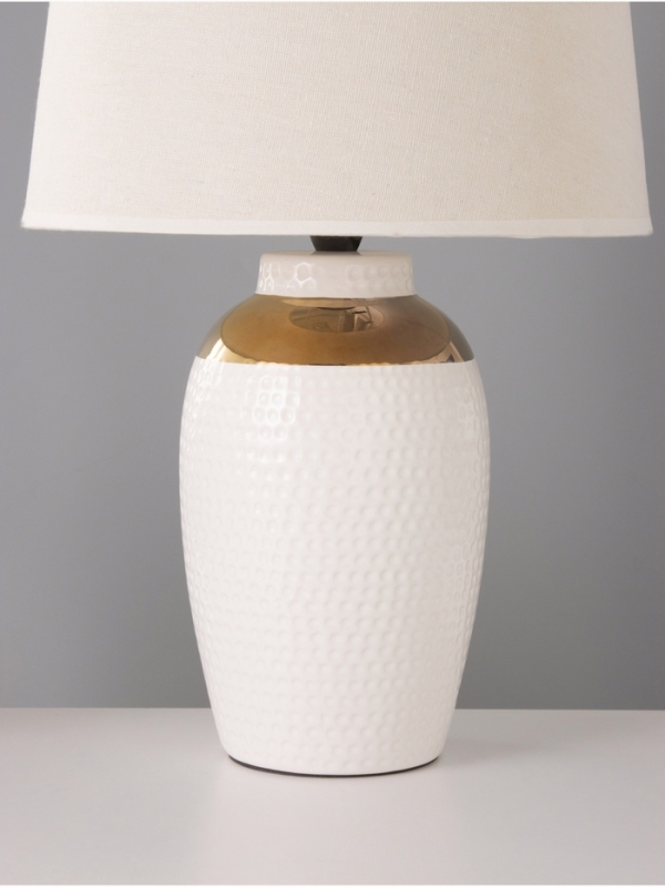 Настольная лампа Настольная лампа "Бабл" 1х15Вт Е14 белый/золото 28х28х44см