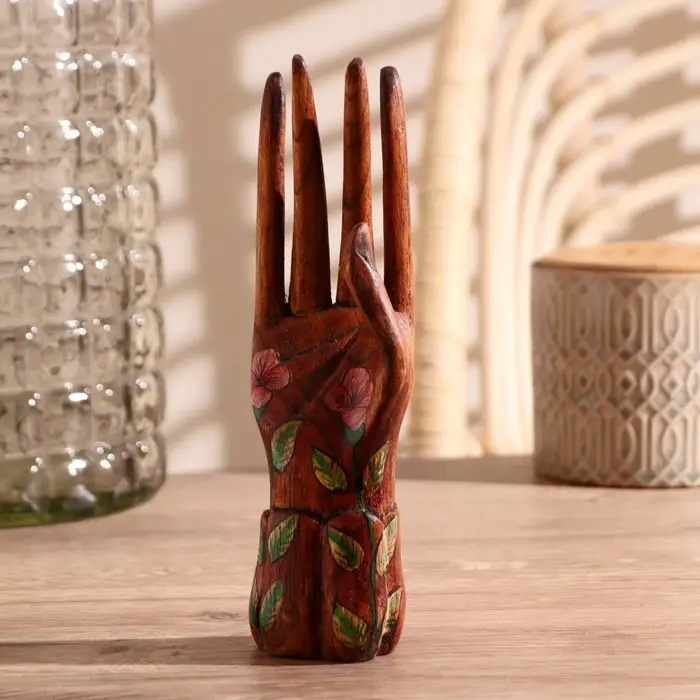 Подставка для колец дерево Подставка для колец дерево "Рука роспись" 20 см