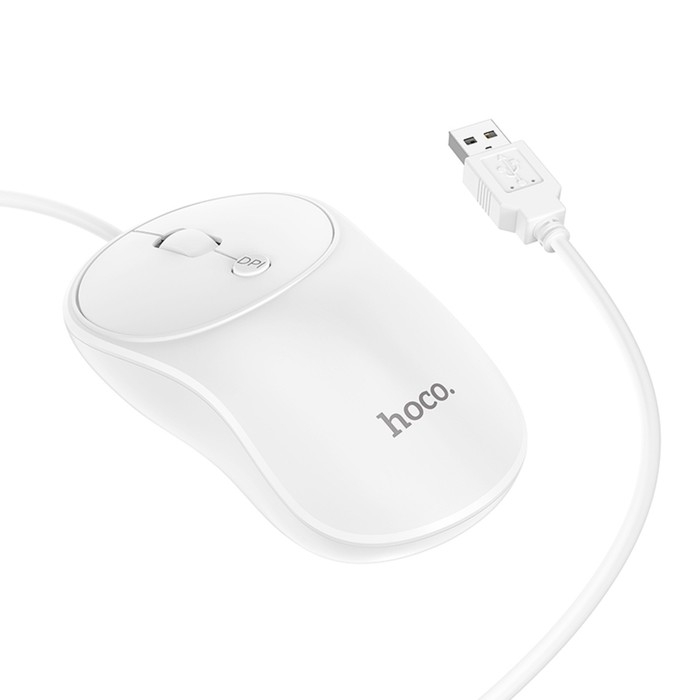 Мышь Hoco GM13, проводная, оптическая, 1000-1600 dpi, 1.5 м, белая Мышь Hoco GM13, проводная, оптическая, 1000-1600 dpi, 1.5 м, белая