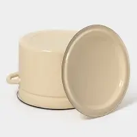 Кастр.цил.борт. 9л (слоновая)Без декора