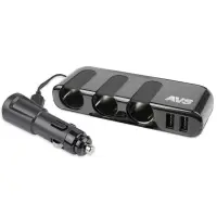 Разветвитель прикуривателя AVS 12/24 (на 3 выхода+2 USB) CS319U