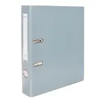 Папка-регистратор А4, 50 мм, ПВХ, тиснение &laquo;лен&raquo;, металлическая окантовка, карман на корешок, собранная, серая