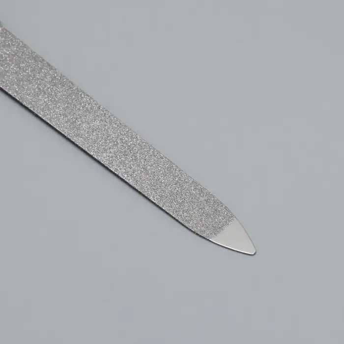 Пилка металлическая для ногтей, 12 см, чёрная, цвет серебристый