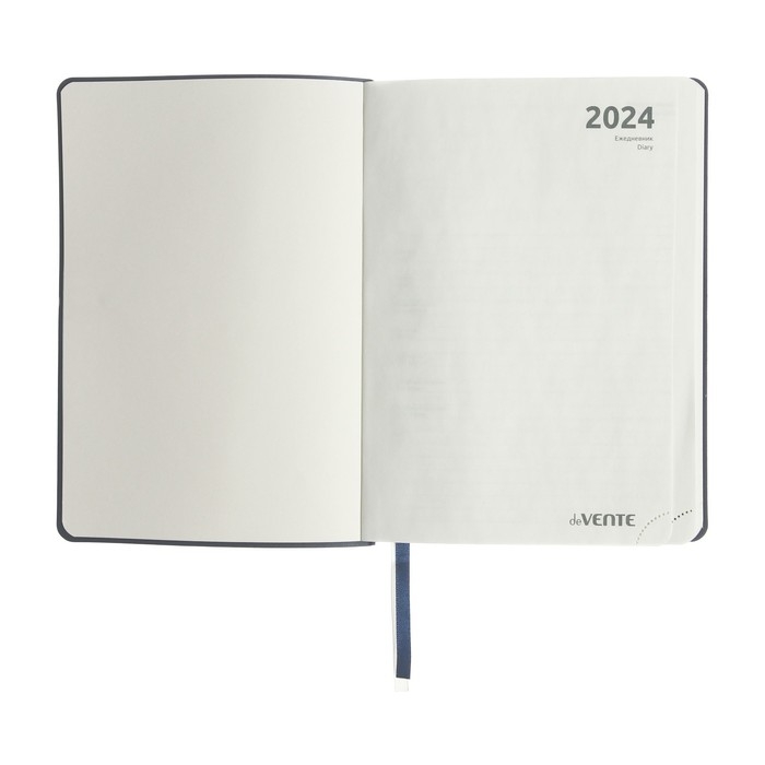 Ежедневник датированный 2024 A5 176 листов, deVENTE.Saltos, мягкая обложка из искусственной кожи, ляссе, кремовый блок 70 г/м2, синий Ежедневник датированный 2024 A5 176 листов, deVENTE.Saltos, мягкая обложка из искусственной кожи, ляссе, кремовый блок 70 г/м2, синий