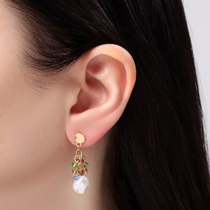 Набор 3 пары серёг «Этника» кольца, цвет бело-голубой в золоте Набор 3 пары серёг «Этника» кольца, цвет бело-голубой в золоте