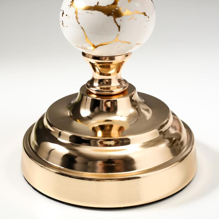 Подсвечник металл на 1 свечу "Мраморный шар с золотом" 29х11,5х11,5 см
