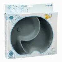 Силиконовая тарелка секционная детская, серая