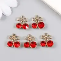 Декор для творчества металл, стразы "Спелая вишенка" 1,5х1,7 см Декор для творчества металл, стразы "Спелая вишенка" 1,5х1,7 см