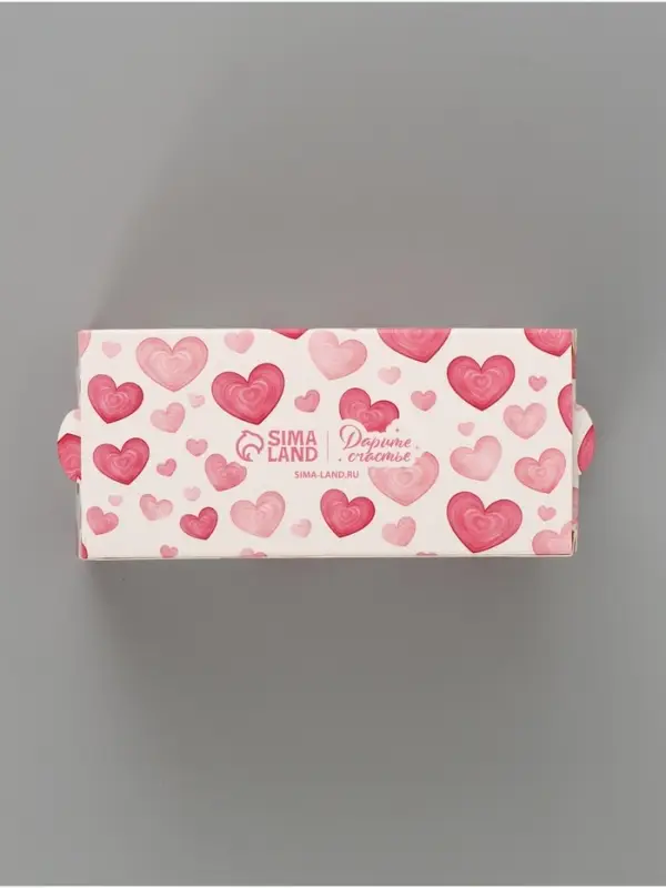 Коробка подарочная с окном &laquo;Сердца&raquo;, 12&times;5.5&times;5.5 см, самосборная