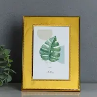 Фоторамка металл на 1 фото 10х15 см "Зеркало" золото гальваника 1,7х15х20,2 см