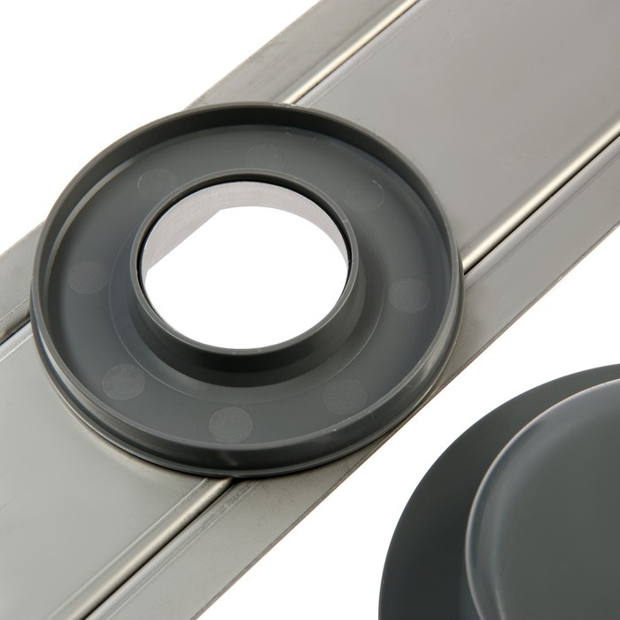 Трап ZEIN engr, c флaнцeм свободного вращ 360°, 7*60 см, d=40/50 мм, нерж сталь, сатин