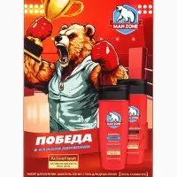 Подарочный набор мужской MAN ZONE ACTIVE FRESH: гель для душа 250 мл + шампунь 250 мл