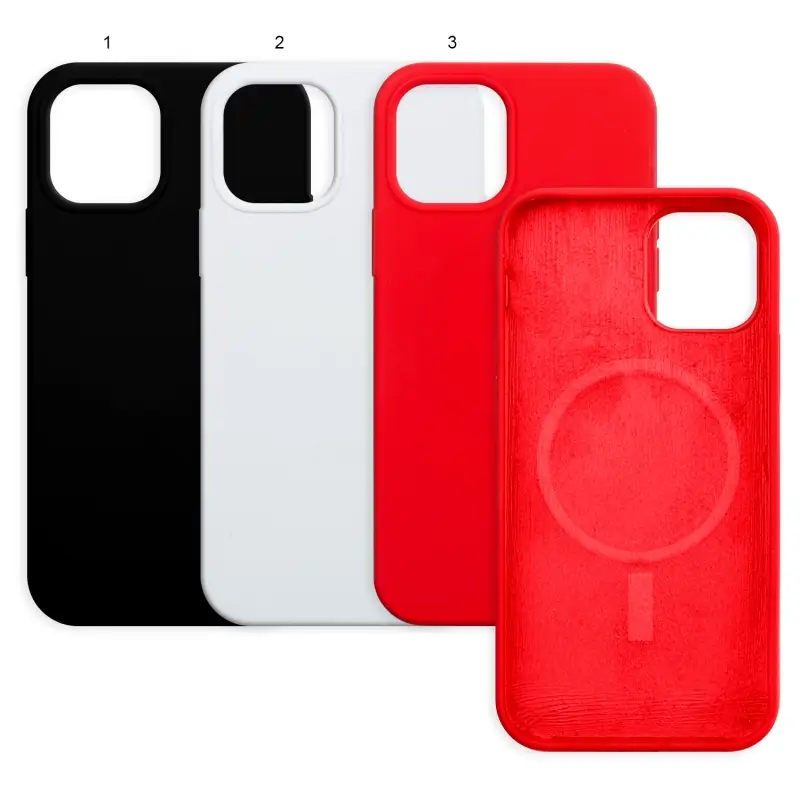 Чехол iPh 12 Pro Max Silicon Сase MagSafe (без логотипа/закрытый низ)