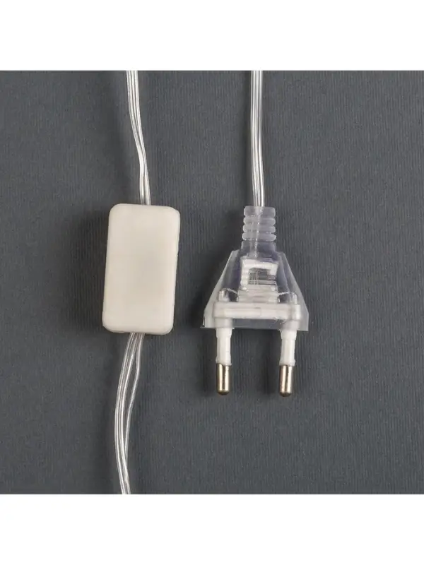 Гирлянда &laquo;Нить&raquo; 4.5 м с насадками &laquo;Прищепки-ёлочки&raquo;, IP20, прозрачная нить, 20 LED, свечение белое, 220 В