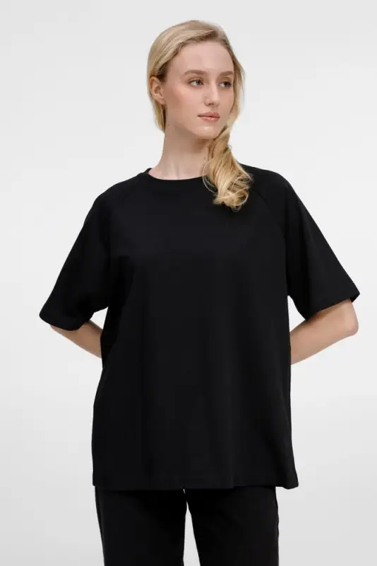 Футболка оверсайз унисекс Avenu, черная, размер XS/S
