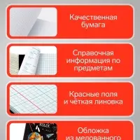 Набор предметных тетрадей Calligrata &laquo;Доска&raquo;, 12 предметов, 48 листов, со справочным материалом, обложка из мелованного картона