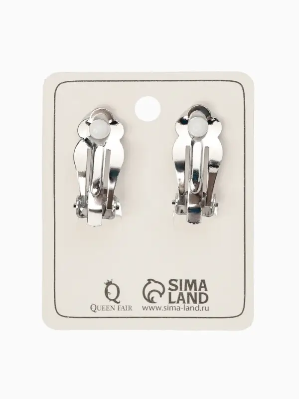 Серьги клипсы для ушей QF &laquo;Змейка&raquo;, цвет серебро