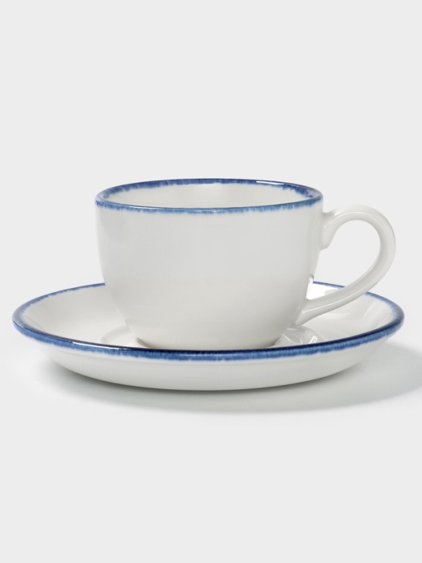 Чайная пара "Blue Lagoon" Magistro 220мл (чашка 12,9х6, блюдце 15,5х2), цвет белый, синий