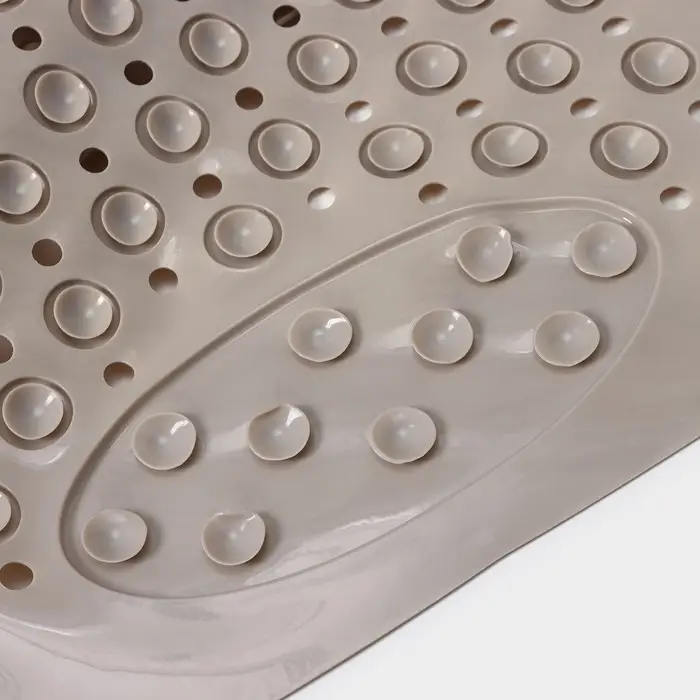 Коврик противоскользящий в ванну на присосках Доляна &laquo;Дороти&raquo;, 35&times;68 см, бежевый