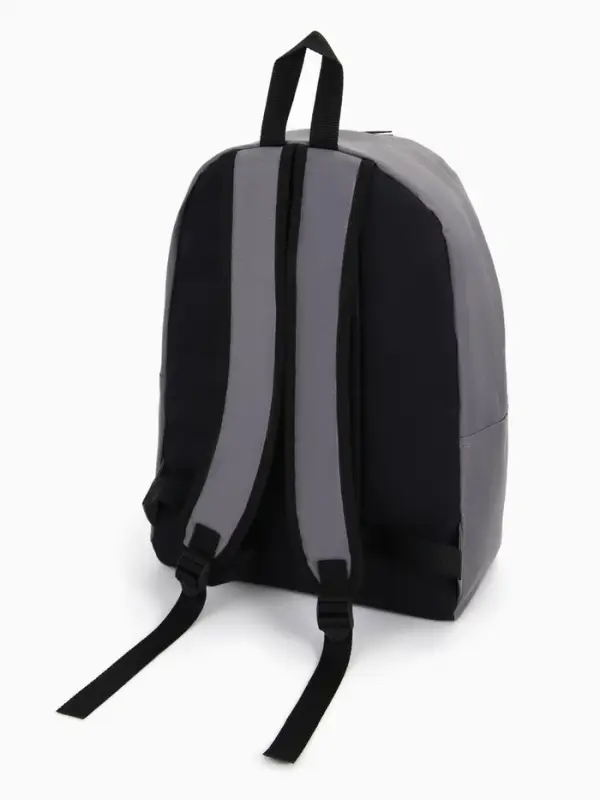 Рюкзак школьный на молнии, с карманом, однотонный, размер 30&times;14&times;41 см, серый