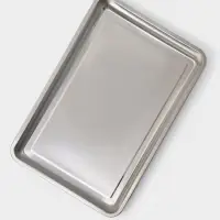 Противень, 60&times;40 см, h=4 см, AISI 410, толщина 0.4 мм, нержавеющая сталь, хромированный