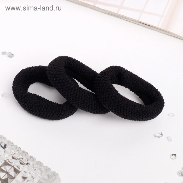 Резинка для волос Резинка для волос "Клэр" (набор 3 шт) 2х5 см, чёрный белый
