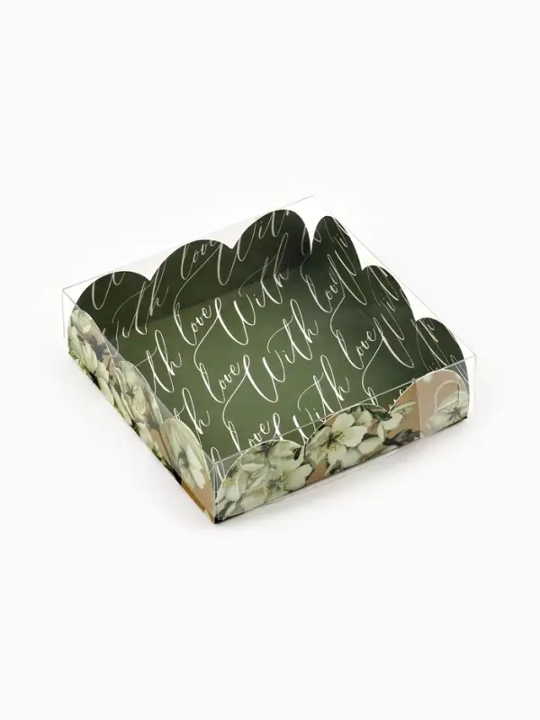 Коробка для печенья, кондитерская упаковка с пластиковой крышкой, &laquo;Пчёлка&raquo;, 10.5&times;10.5&times;3 см